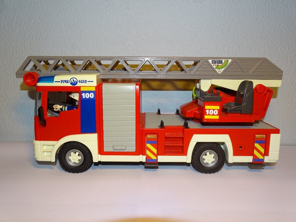 Playmobil brandweerwagen, Ophalen of Verzenden, Zo goed als nieuw, Complete set, Voertuig