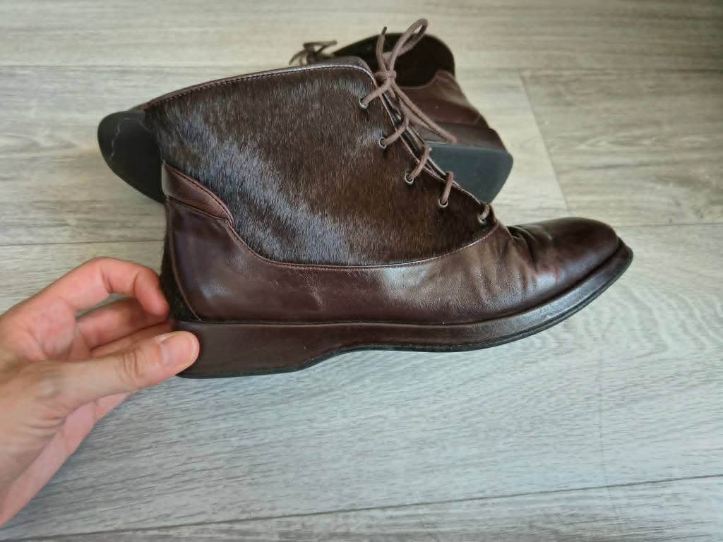 Chaussures à lacets en cuir marron Claude Montana 37, Enlèvement ou Envoi, Claude Montana, Brun, Boots et Botinnes
