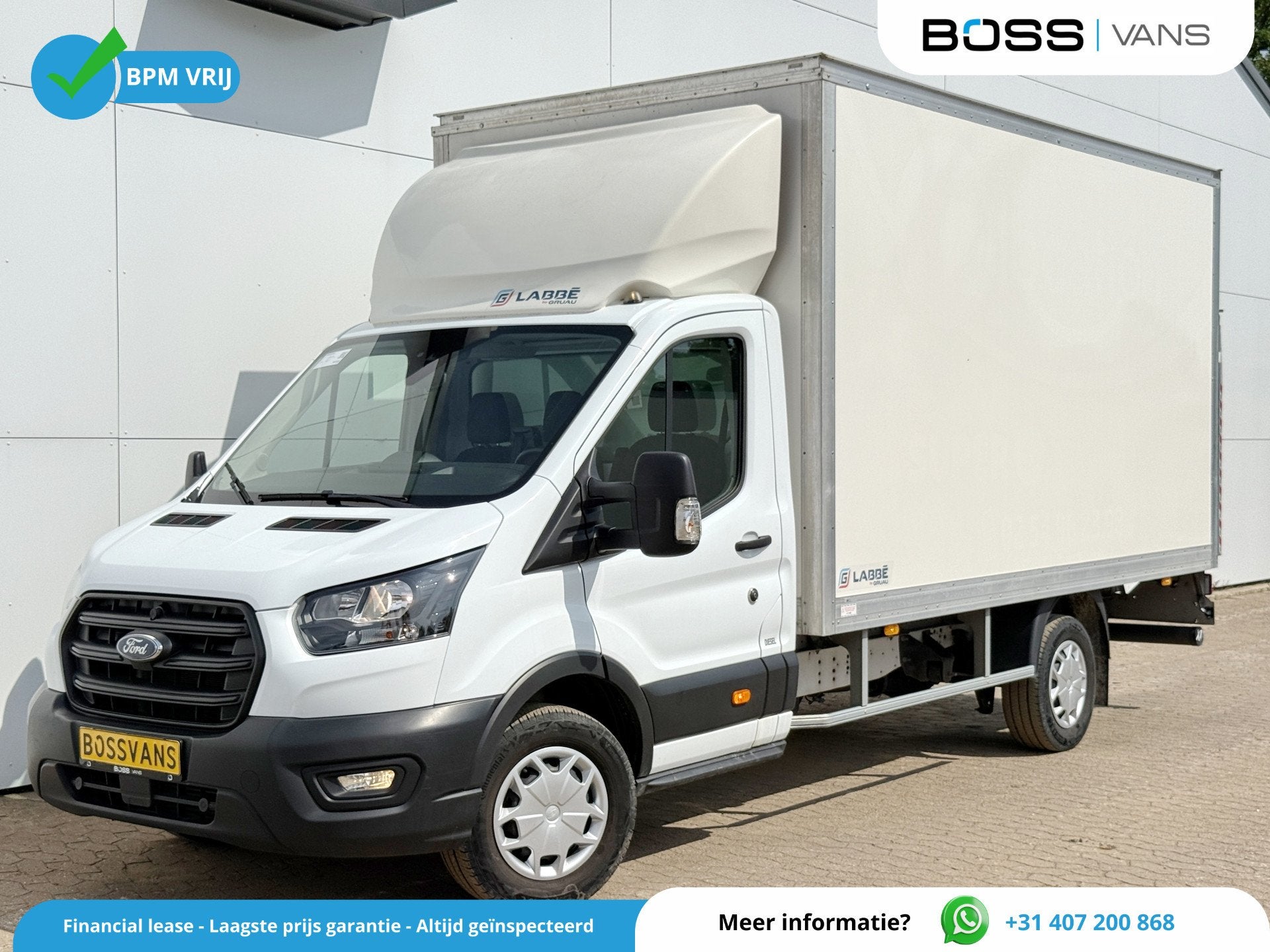 Ford Transit 2.0 TDCI 130PK Laadklep Airco Bakwagen Cruise C, Auto's, Zwart, 4 cilinders, Wit, Ford