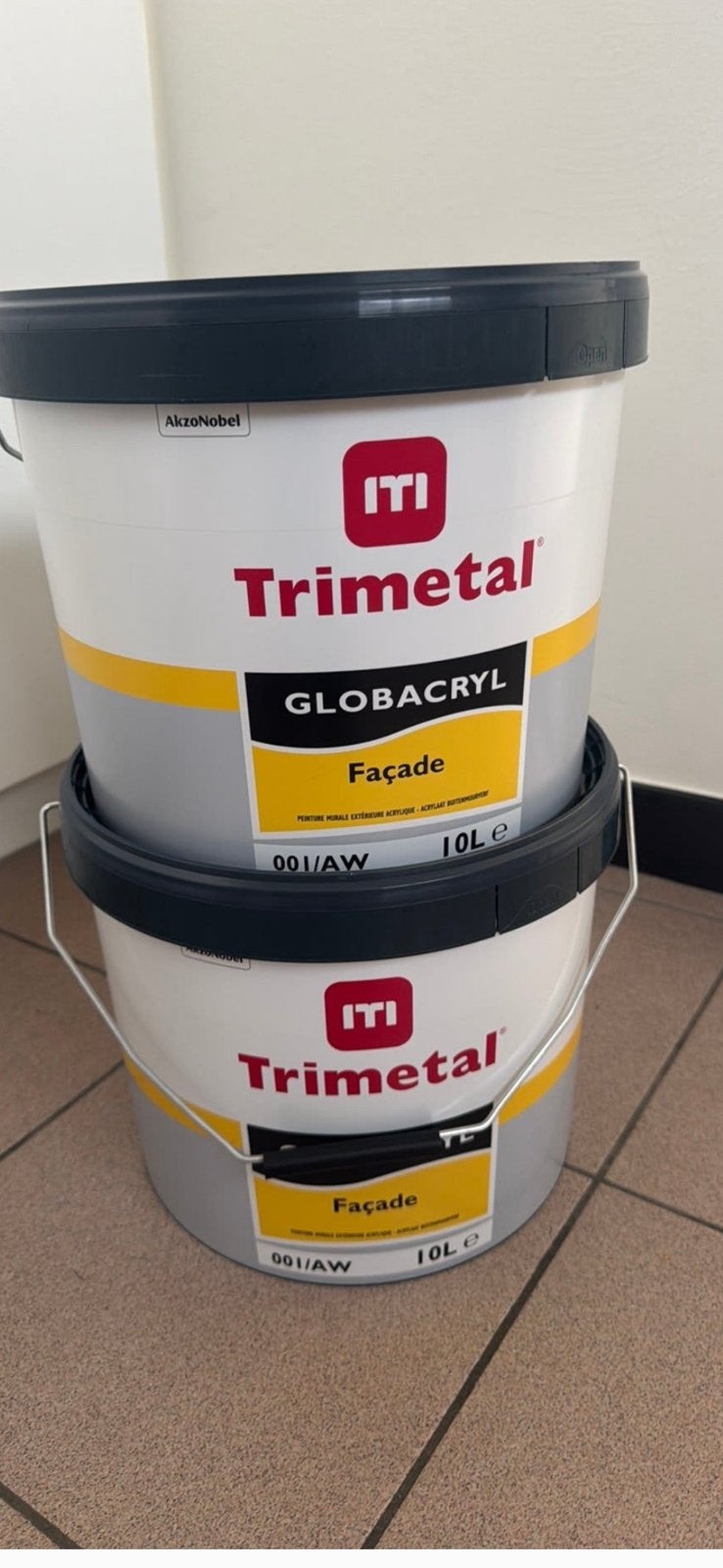 2x10 liter globacryl facade, Ophalen, Nieuw