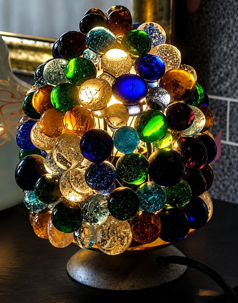Lampe "Grappe de raisin" en billes de verre Murano - 1970, Enlèvement