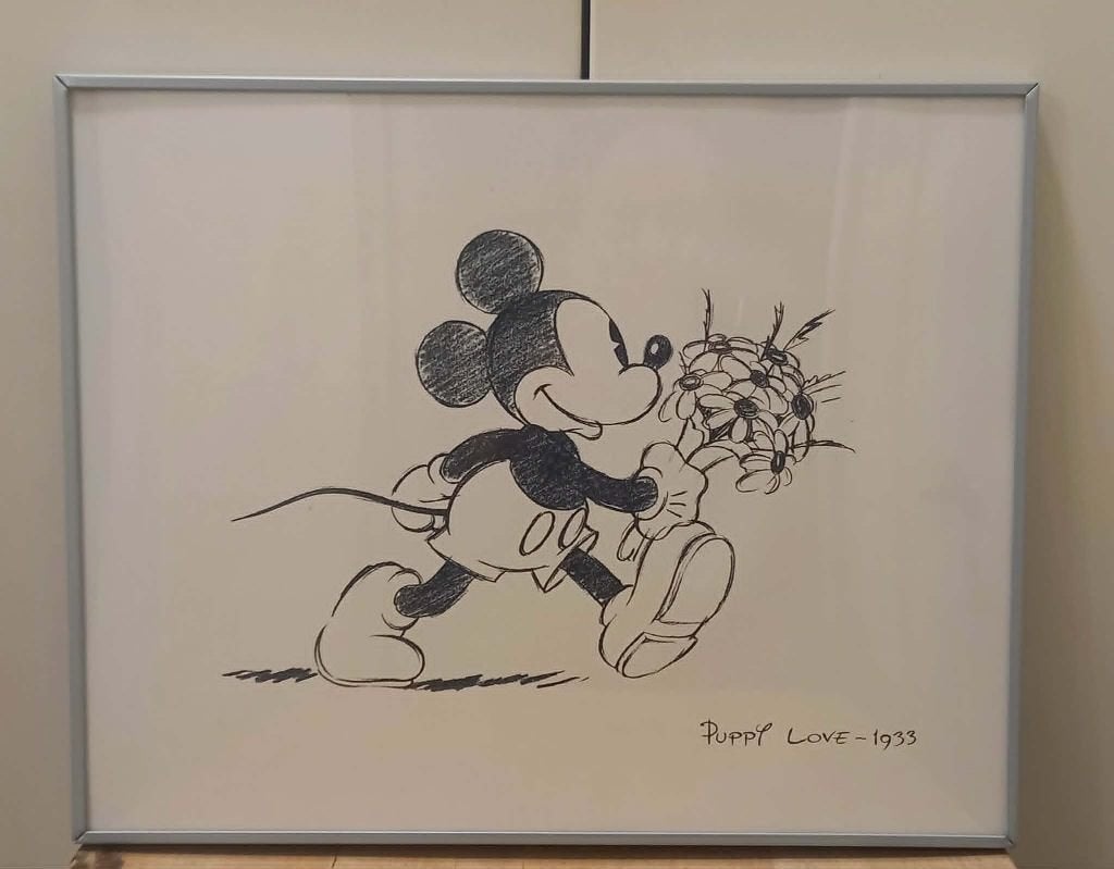 CADRE IKEA "MICKEY"  -  50 CM X 40 CM, Gris, Comme neuf, Enlèvement, Décoration murale