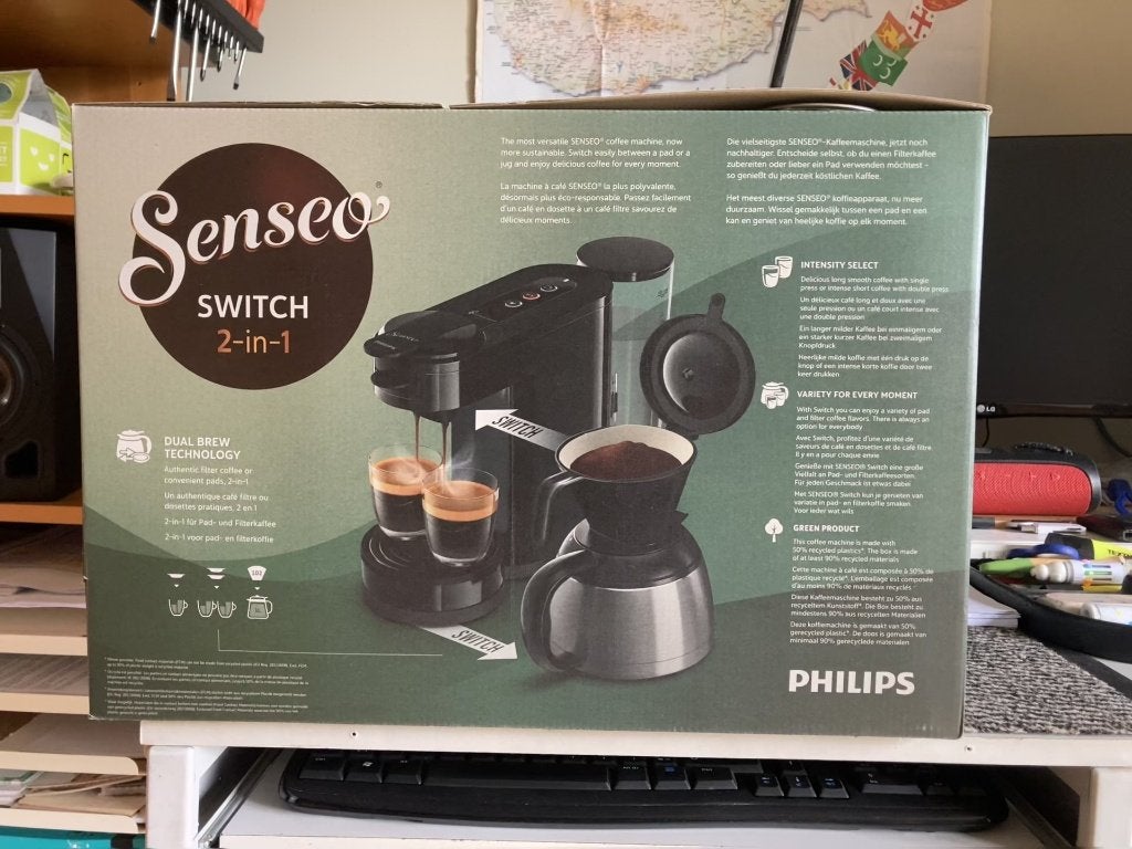 Koffiezet Senseo Switch pad en filterkoffie, Ophalen, Afneembaar waterreservoir, Zo goed als nieuw, Gemalen koffie