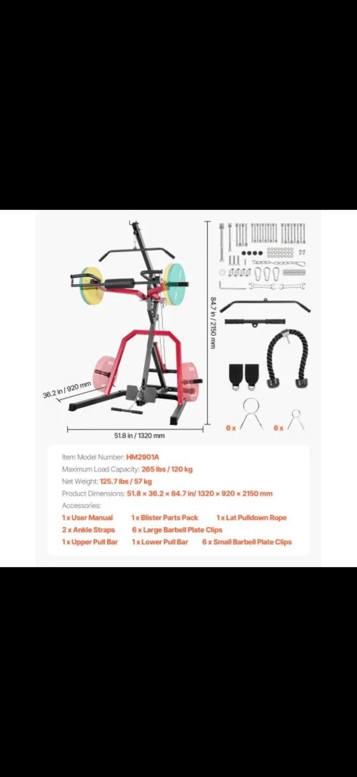 Leverage gym Vevor, Sport en Fitness, Fitnessapparatuur, Ophalen, Benen, Krachtstation, Nieuw