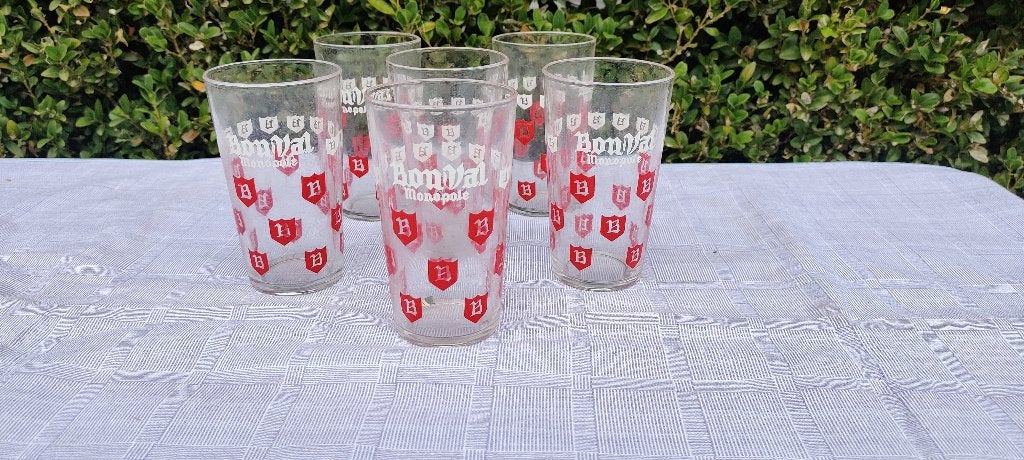 Glazen Bonval Monopole, Verzamelen, Ophalen, Zo goed als nieuw, Frisdrankglas