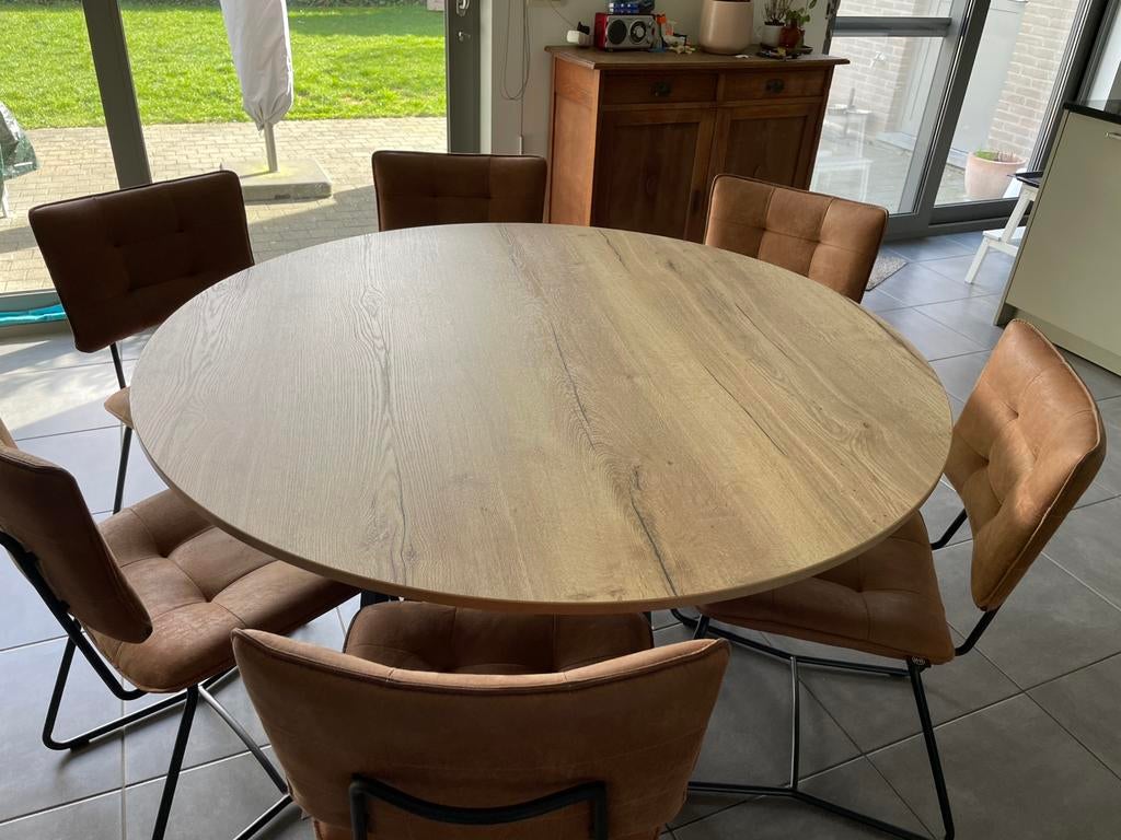 Ronde tafel diameter 1m40, Huis en Inrichting, Tafels | Eettafels, Ophalen, Overige materialen, 100 tot 150 cm, Rond