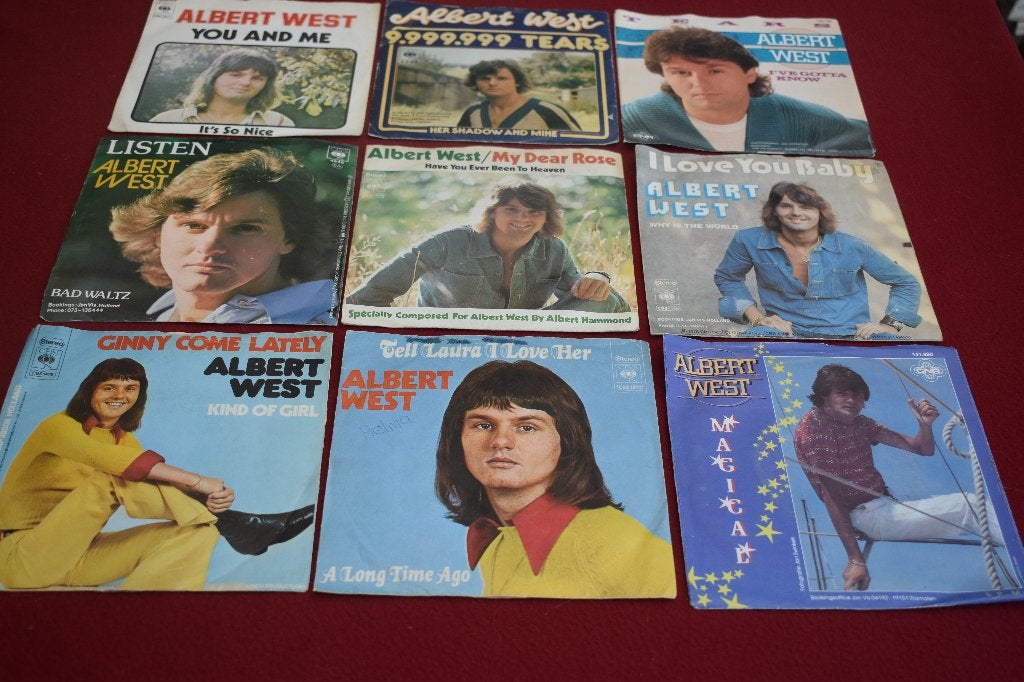 45t's van ALBERT WEST ? uit de jaren 60/70, Ophalen of Verzenden, Zo goed als nieuw, 7 inch, Poprock