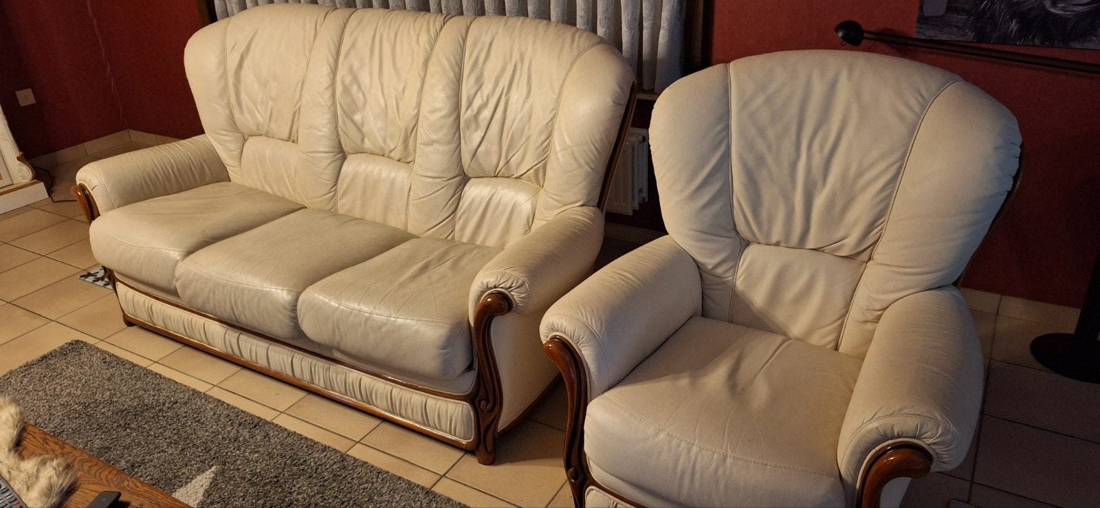 Cuir de salon, Maison & Meubles, Enlèvement, Bois