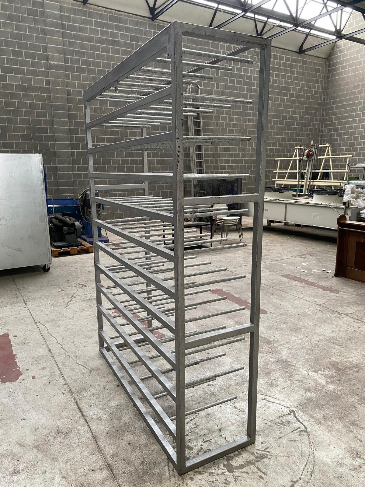 Zwaar metalen rollenrek / vinylrek – 233 x 165 x 55 cm, Ophalen