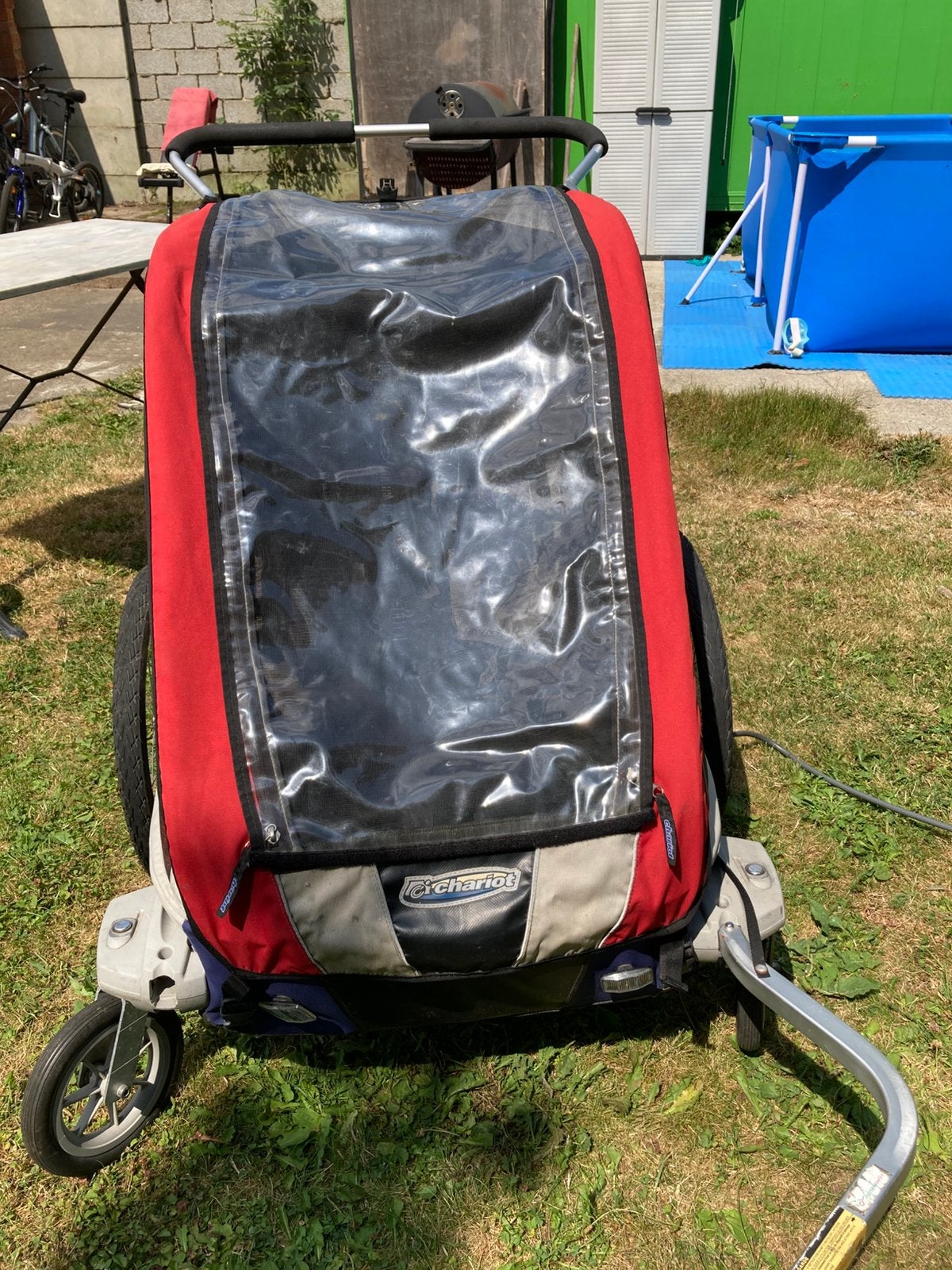 Fietskar Chariot Thule, Fietsen en Brommers, Fietsaccessoires | Aanhangwagens en Karren, Ophalen, Gebruikt, Kinderkar, Opvouwbaar