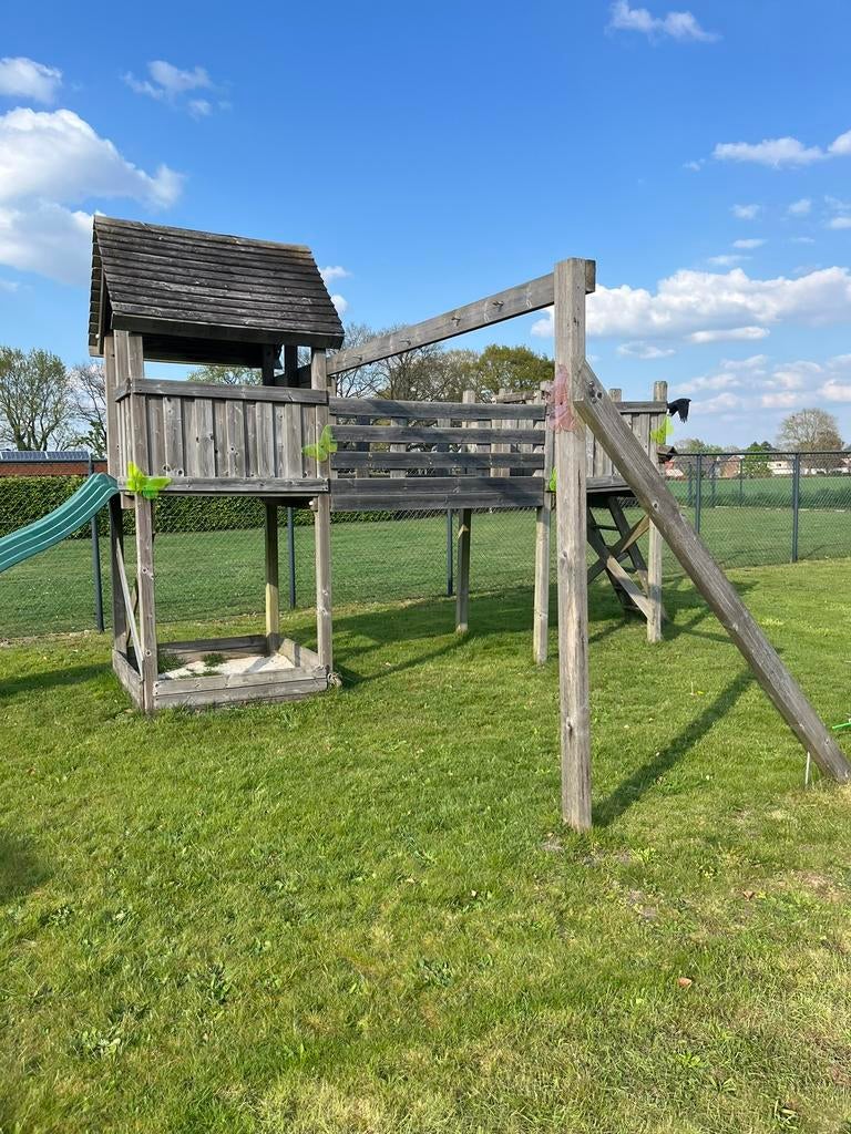 Houten speeltuin, Kinderen en Baby's, Speelgoed | Buiten | Speeltoestellen, Ophalen, Gebruikt