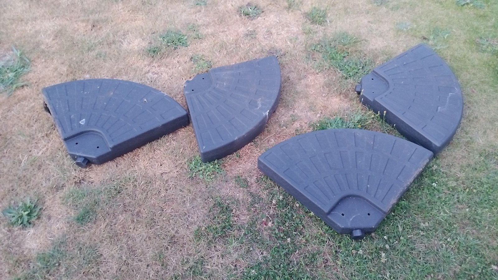 plastic parasoltegels, Tuin en Terras, Ophalen, Gebruikt