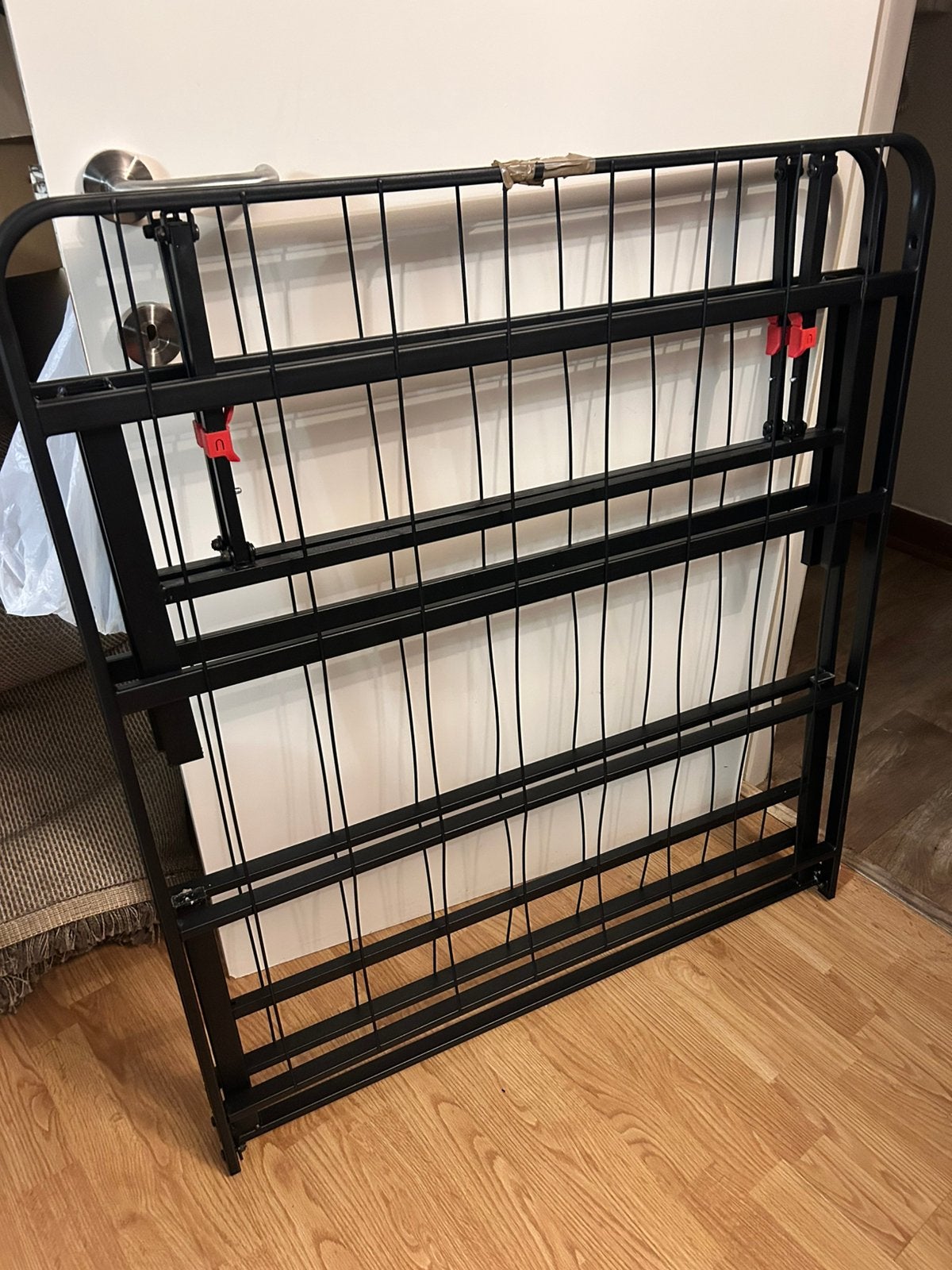 Metalen bedframe 90x200 cm, Ophalen, Zo goed als nieuw, Zwart, 200 cm