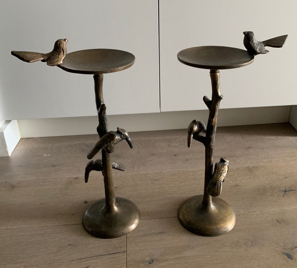 Lot de 2 bougeoirs en laiton neufs, Enlèvement, Neuf, Bougie