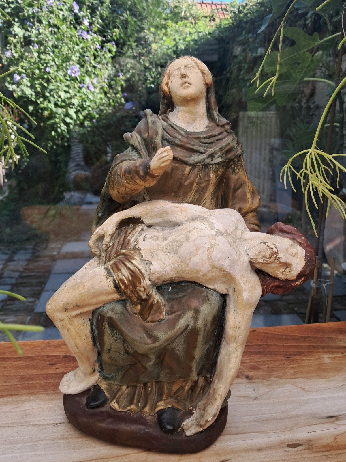 Ornement décoratif ancien, Pieta, plâtre, Enlèvement ou Envoi