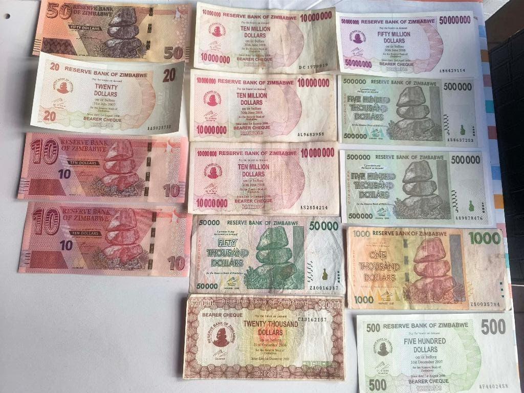 Petit lot de 14 billets Zimbabwe hyperinflation, Enlèvement ou Envoi, Autres pays, Billets en vrac
