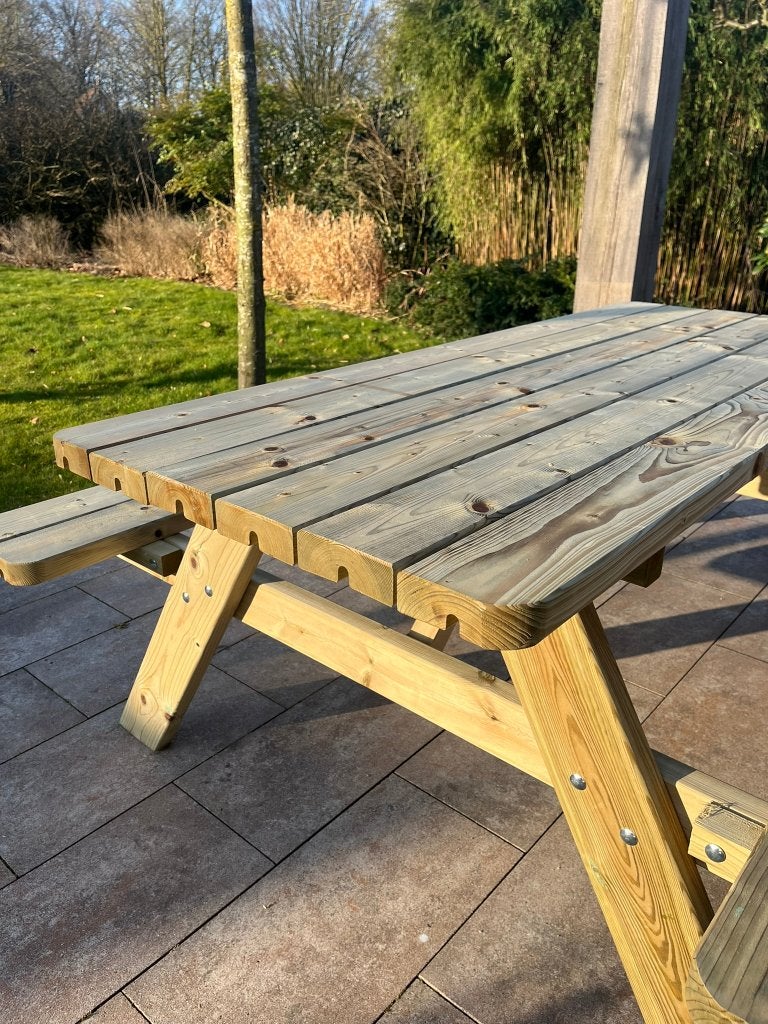gloednieuwe picknicktafel, Tuin en Terras, Picknicktafels, Nieuw, Ophalen of Verzenden, Inklapbaar, Rechthoekig