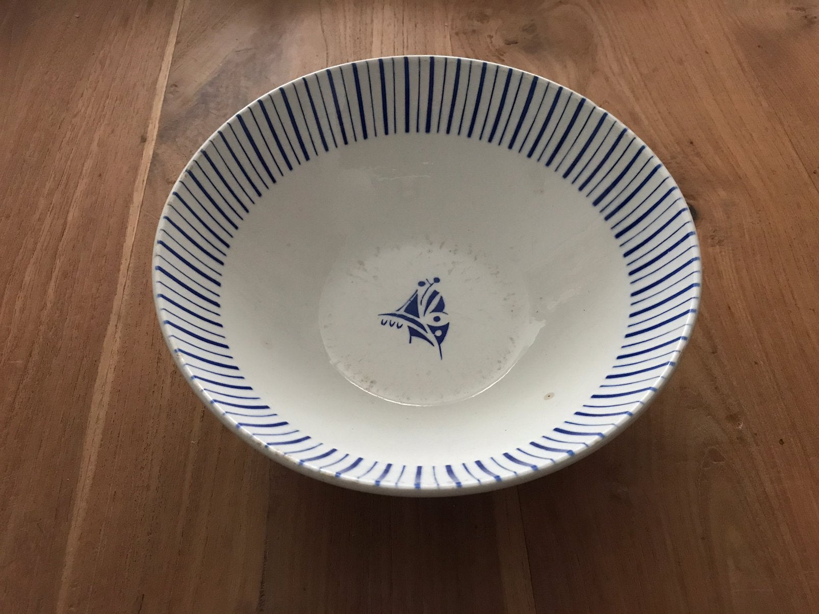 Boch Keralux Riviera grote kom wit blauw, Ophalen of Verzenden