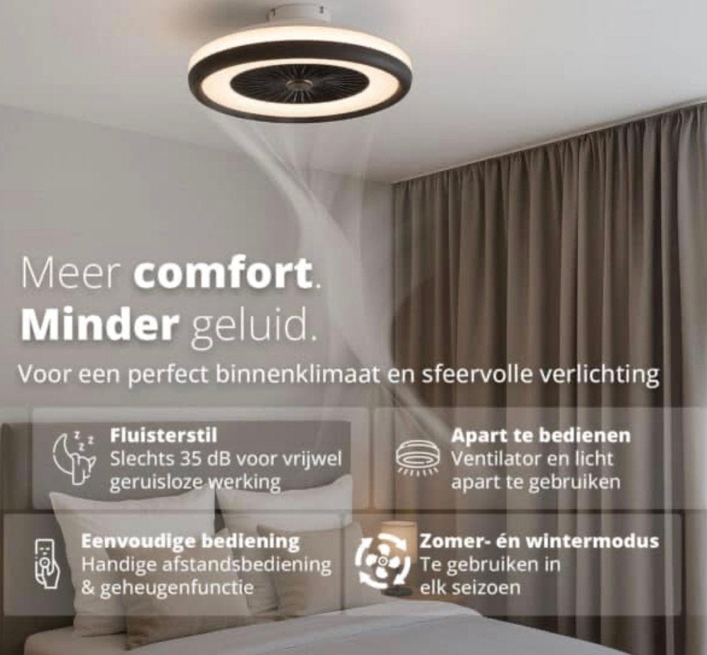 Flinq plafondventilator met Led verlichting, Ophalen, Zo goed als nieuw, LED