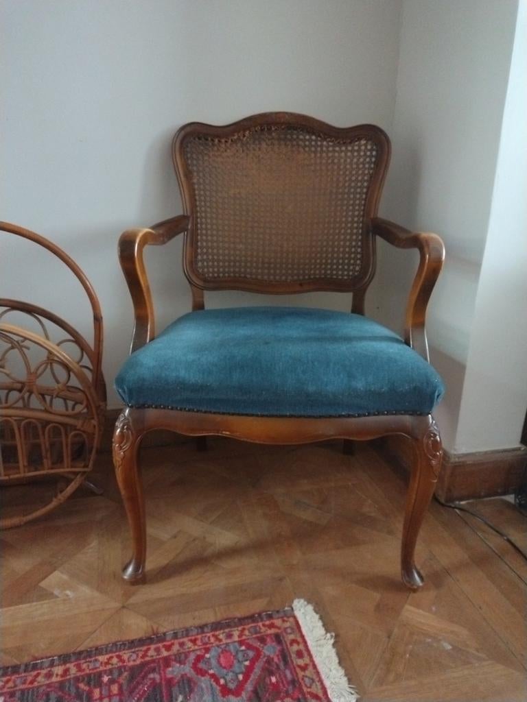 Antieke Louis XV stoel met rieten rugleuning, Enlèvement