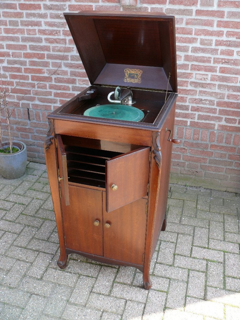 Mooie oud His Masters Voice grammofoon meubel, Antiek en Kunst, Ophalen
