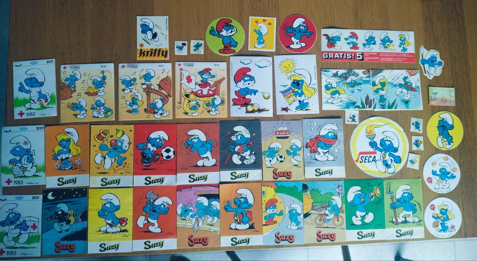 groot lot smurfen stickers, Ophalen of Verzenden
