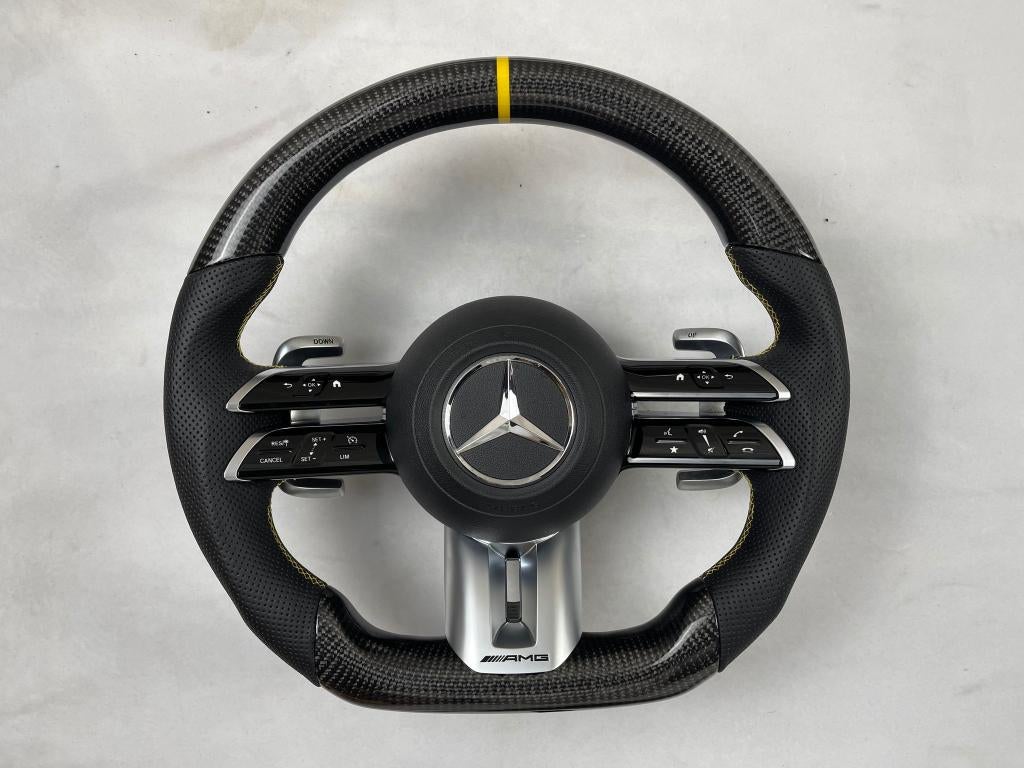 Volant en carbone Mercedes Dragonfly jaune AMG Upgrade, Enlèvement ou Envoi, Neuf, Mercedes-Benz