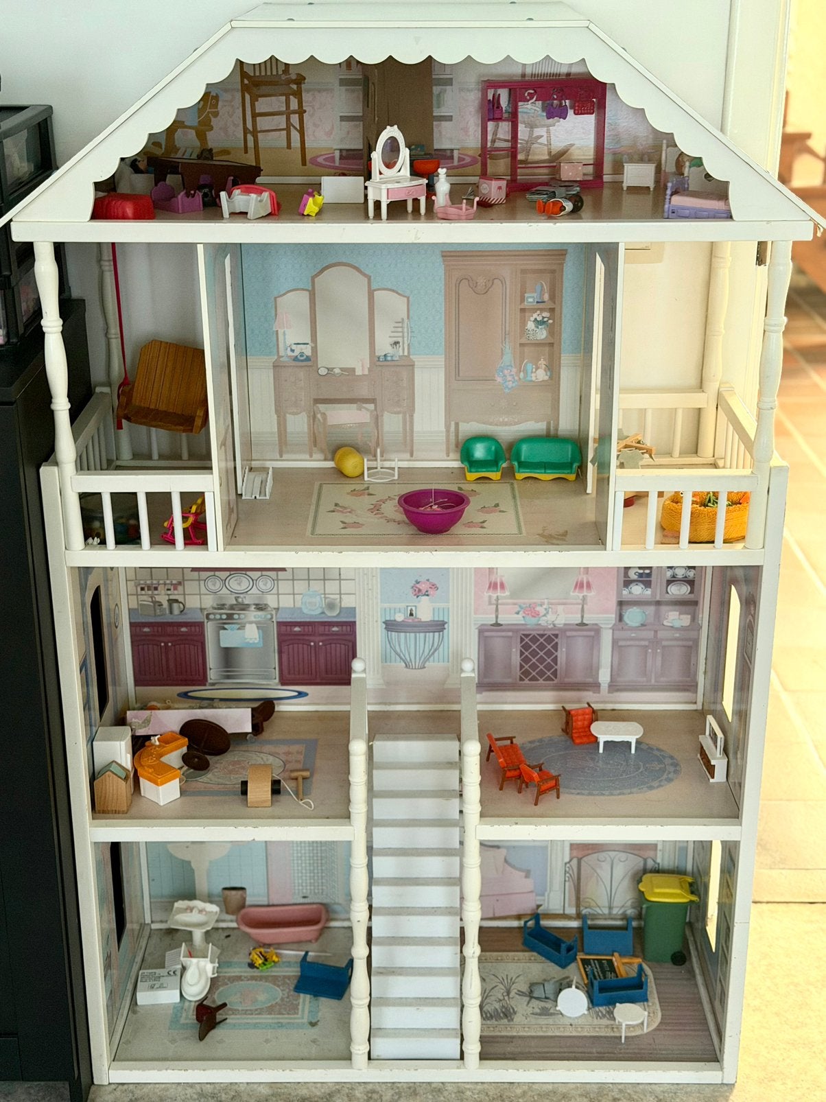 Hout Poppenhuis, Kinderen en Baby's, Speelgoed | Poppenhuizen, Ophalen, Gebruikt, Poppenhuis