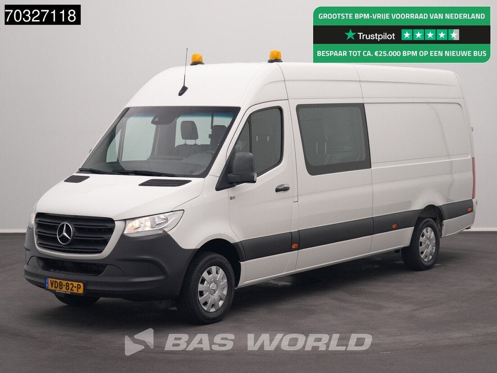 Mercedes Sprinter 316 CDI Automaat Dubbel Cabine L3H2 Navi A, Autos, Camionnettes & Utilitaires, Cuir, Euro 6, Entreprise, 7 places