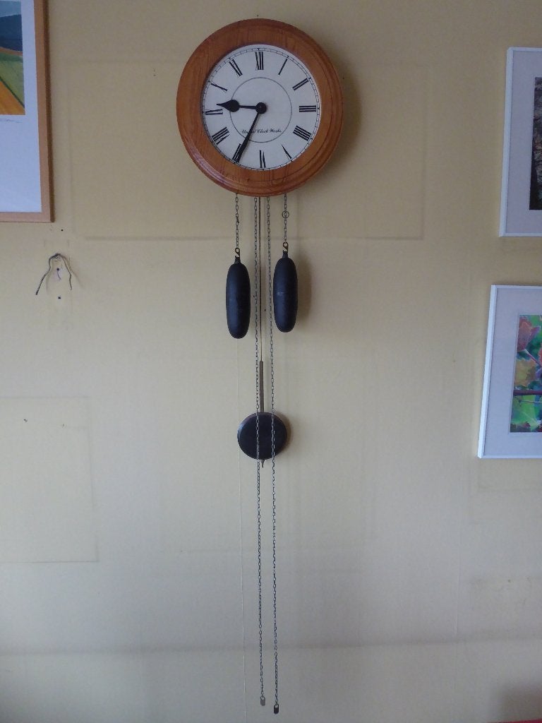 Grenen wandklok, Ophalen, Gebruikt, Analoog, Wandklok