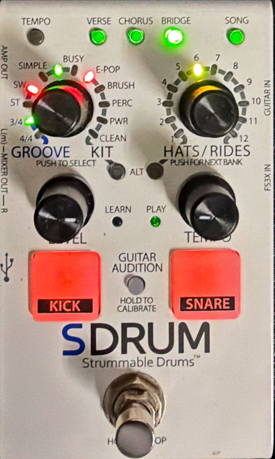 Digitech SDRUM Strummable Drums, Muziek en Instrumenten, Effecten, Ophalen of Verzenden, Zo goed als nieuw