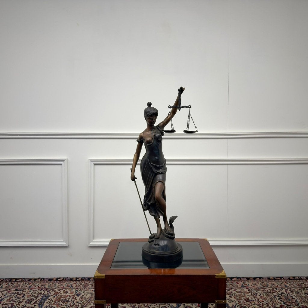 Bronzen Beeld Vrouwe Justitia / Lady Justice, Antiek en Kunst, Ophalen