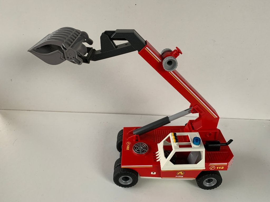 PLAYMOBIL: KRAANVOERTUIG BRANDWEER, Losse onderdelen, Voertuig, Ophalen of Verzenden, Zo goed als nieuw