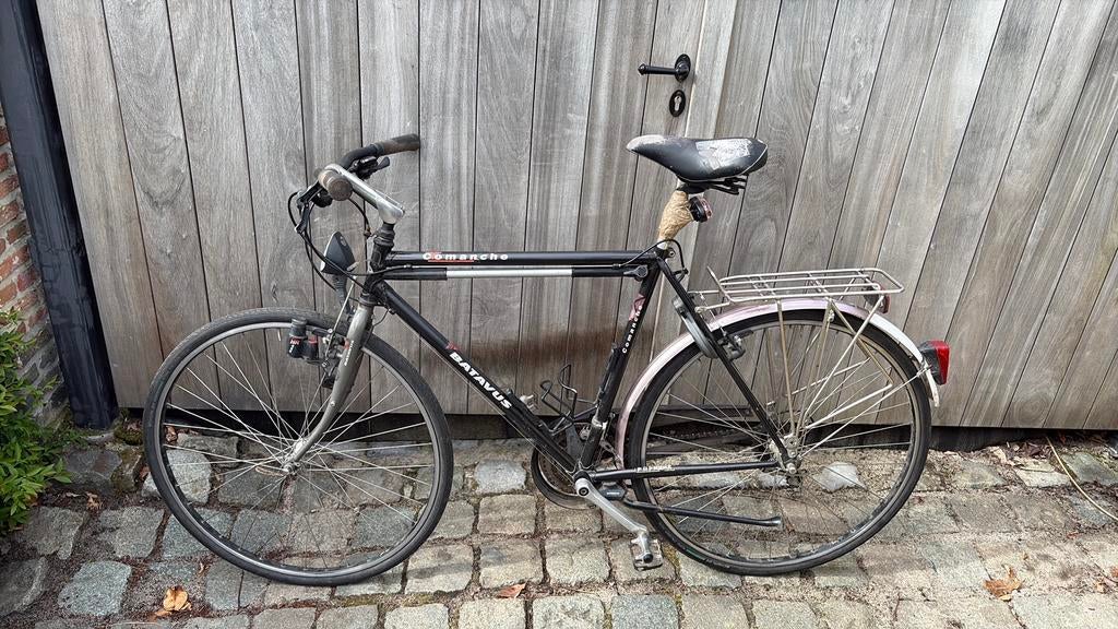 Zwarte Herenfiets, Gebruikt, Versnellingen, 53 tot 57 cm, Ophalen