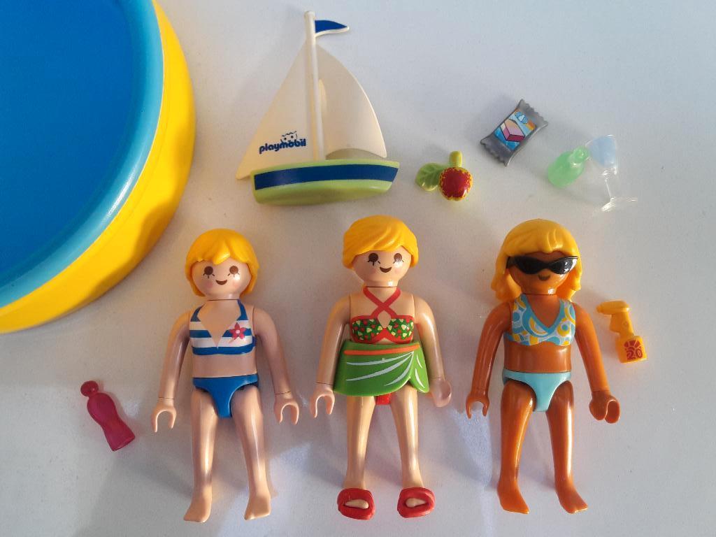 3 Playmobil meisjes aan het zwembad, 14 onderdelen, Kinderen en Baby's, Speelgoed | Playmobil, Zo goed als nieuw, Los Playmobil