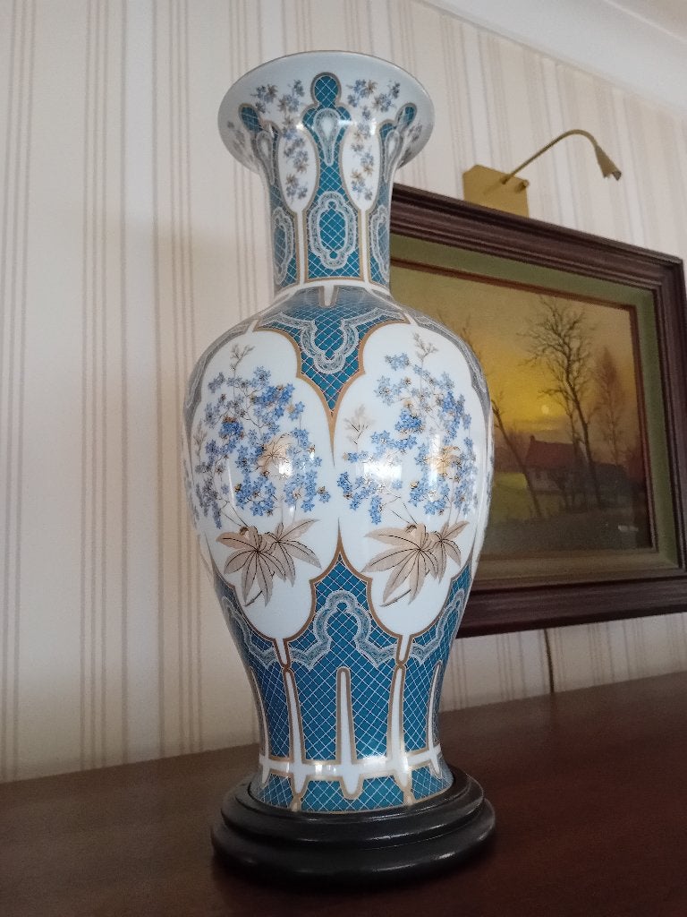 Siervaas blauw, Ophalen, Zo goed als nieuw, Op voet, Blauw