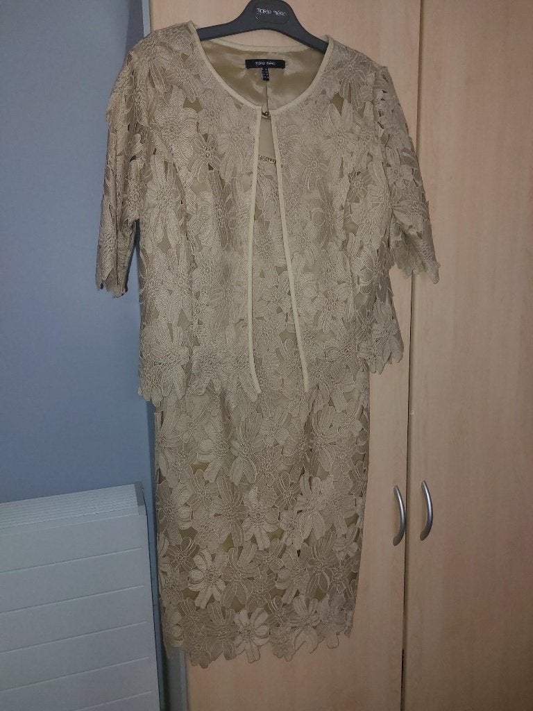 Kleedje + vestje in kant Marie méro beige maat 36, Marie Méro, Comme neuf, Enlèvement, Longueur genou