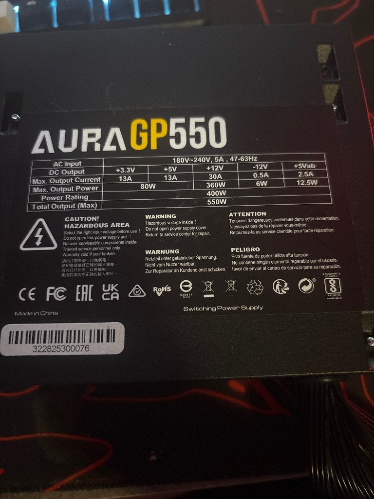 Gambias Aura GP550 power supply, Ophalen, Zo goed als nieuw