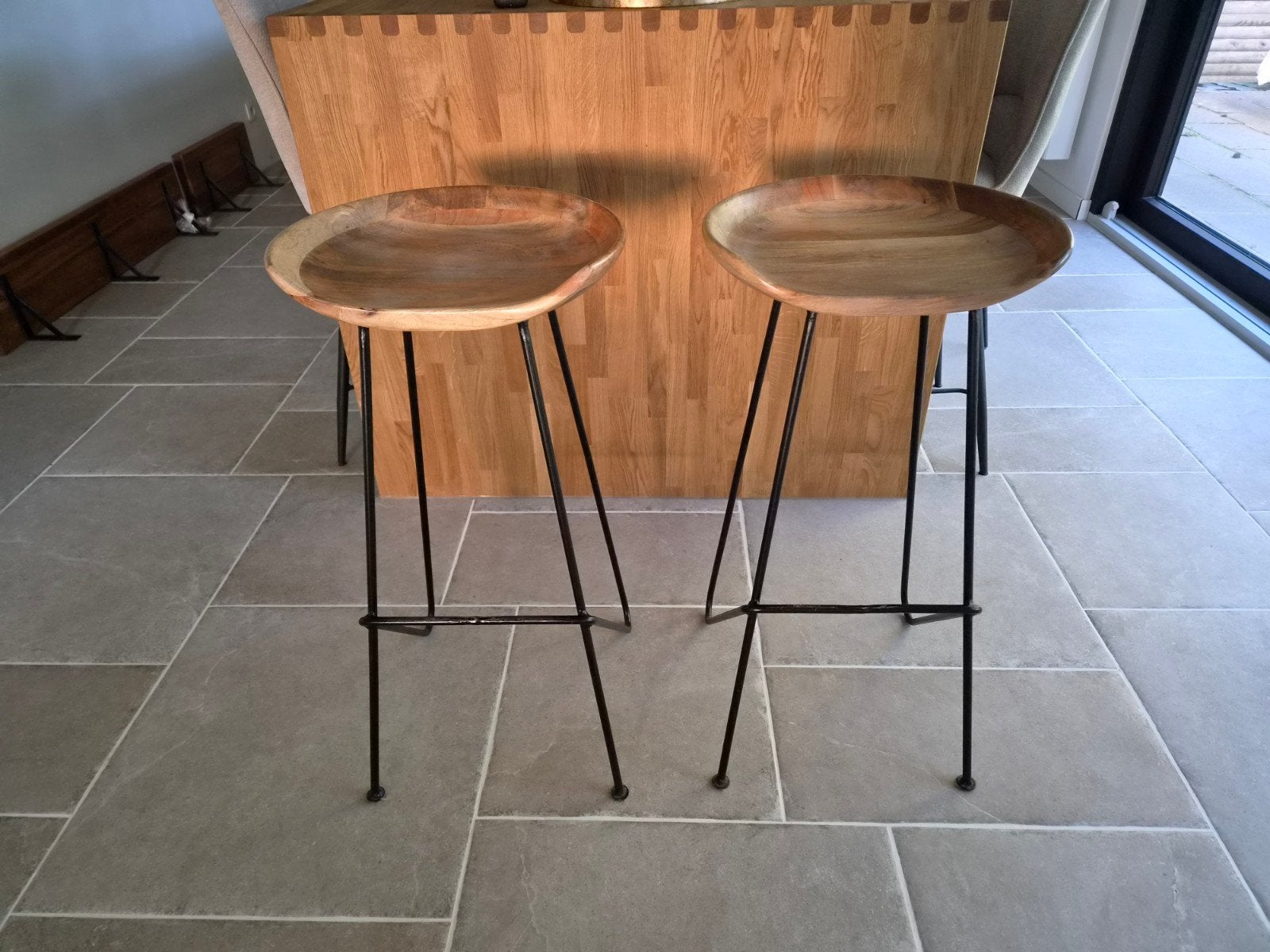 Barkruk (2 stuks), 2 tabourets, Enlèvement, Utilisé, Bois