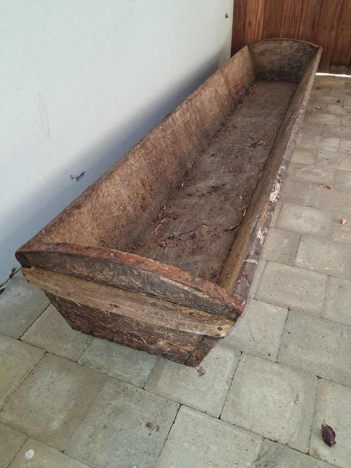 Grote eiken voederbak, Ophalen, Rechthoekig, Binnen, Minder dan 30 cm