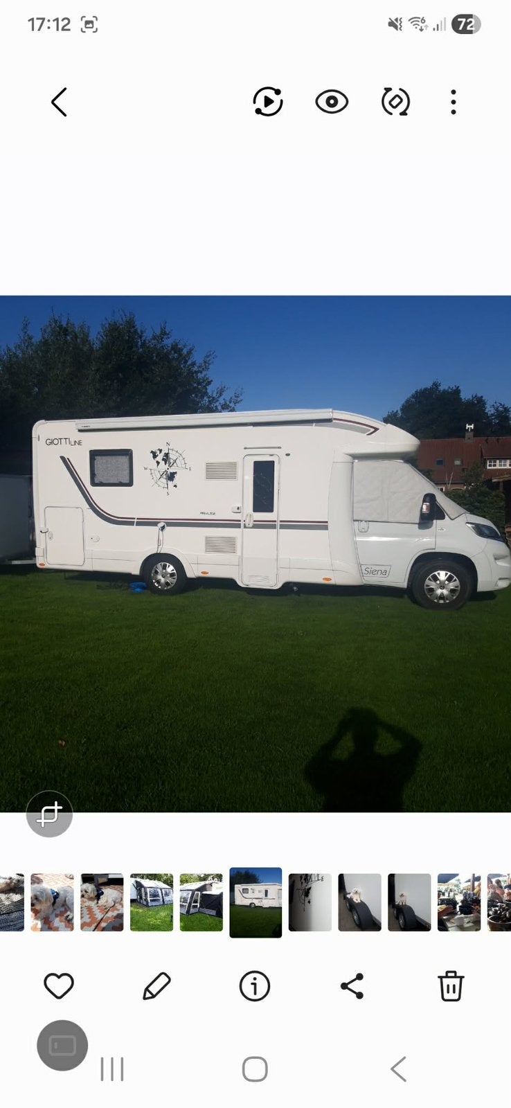 Giottiline Siena 397 privé, Caravanes & Camping, Caravanes, Particulier, jusqu'à 4, Porte-vélos, Enlèvement