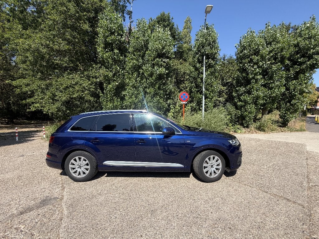 Audi Q7 3.0 TDI quattro tiptronic – S line – Navarrablauw, Autos, Audi, Cuir, Achat, Alarme, Entretenue par le concessionnaire