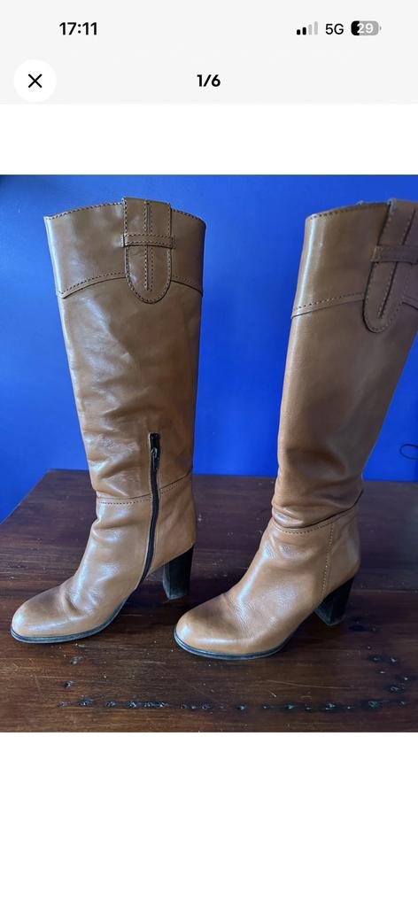 Bottes camel made in Italy 100% cuir. Taille 37, Vêtements | Femmes, Enlèvement ou Envoi, Porté