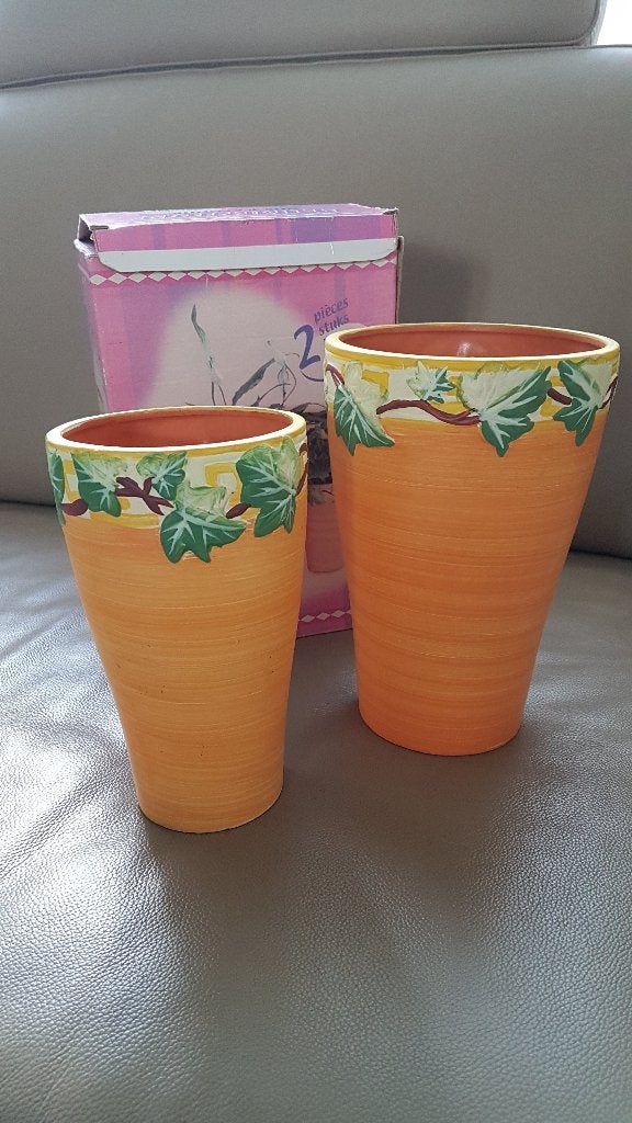 2 mooie keramische vazen, Huis en Inrichting, Woonaccessoires | Vazen, Ophalen, Nieuw, Overige kleuren, Steen/keramiek
