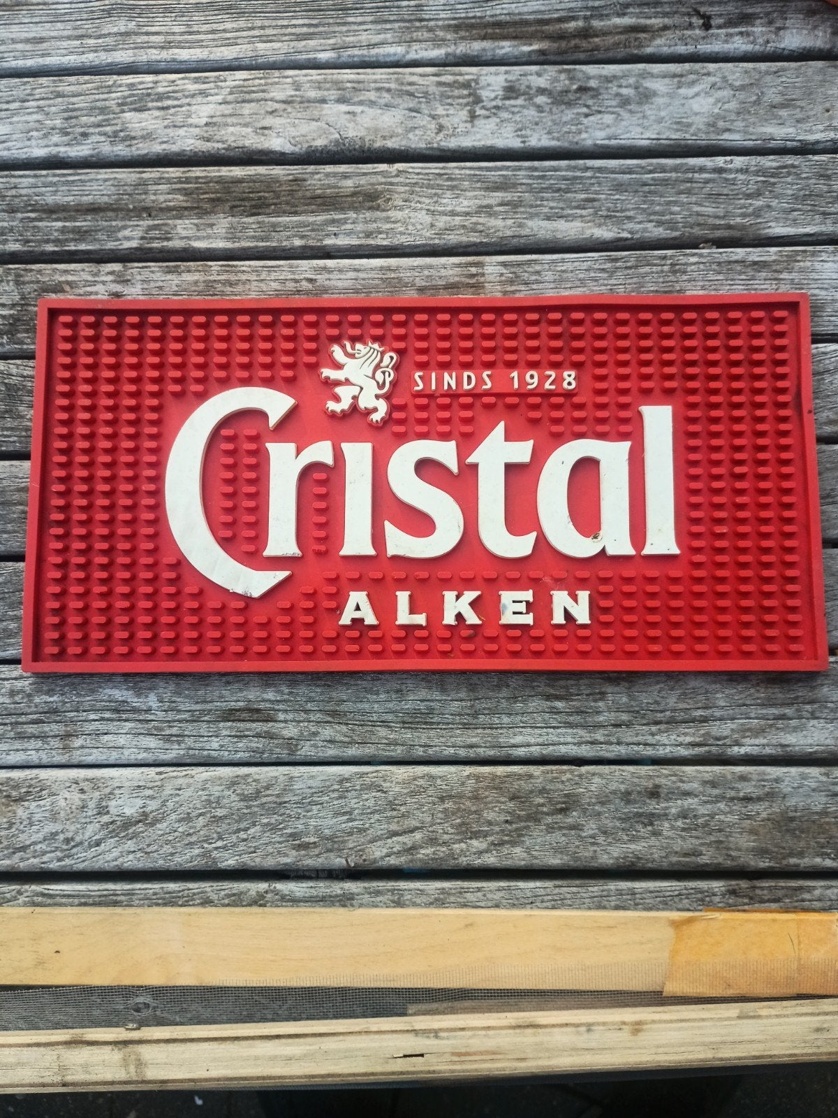 dikke rubberen onderlegger Cristal Alken, Verzamelen, Ophalen of Verzenden, Gebruikt, Reclamebord, Plaat of Schild, Overige merken