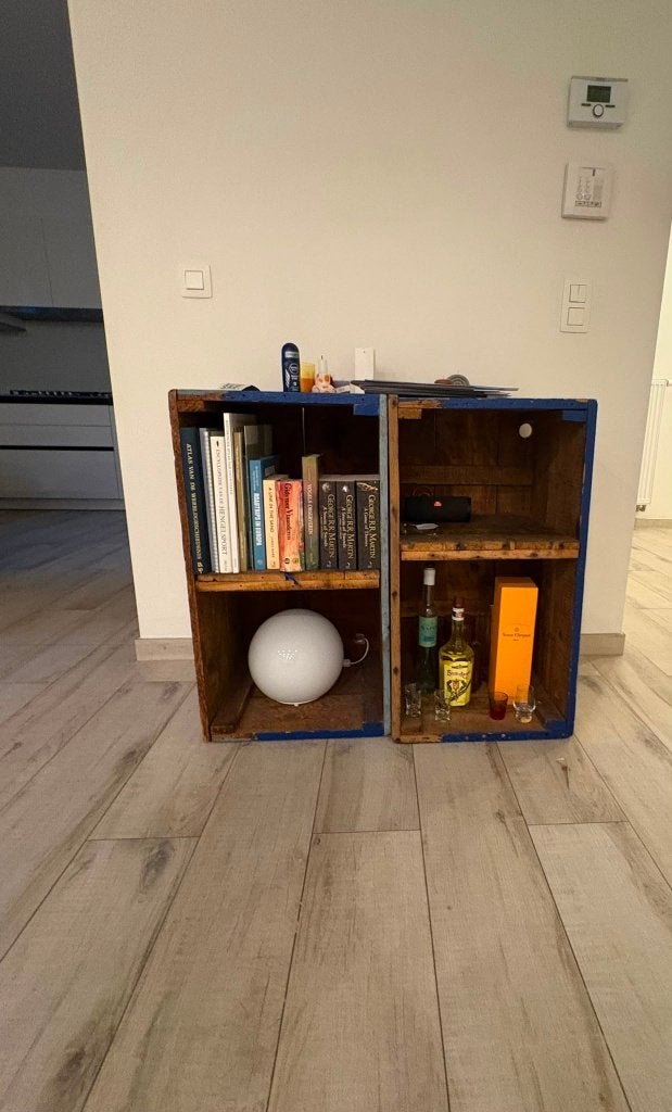 Authentieke houten bakkenkast, Ophalen, Gebruikt