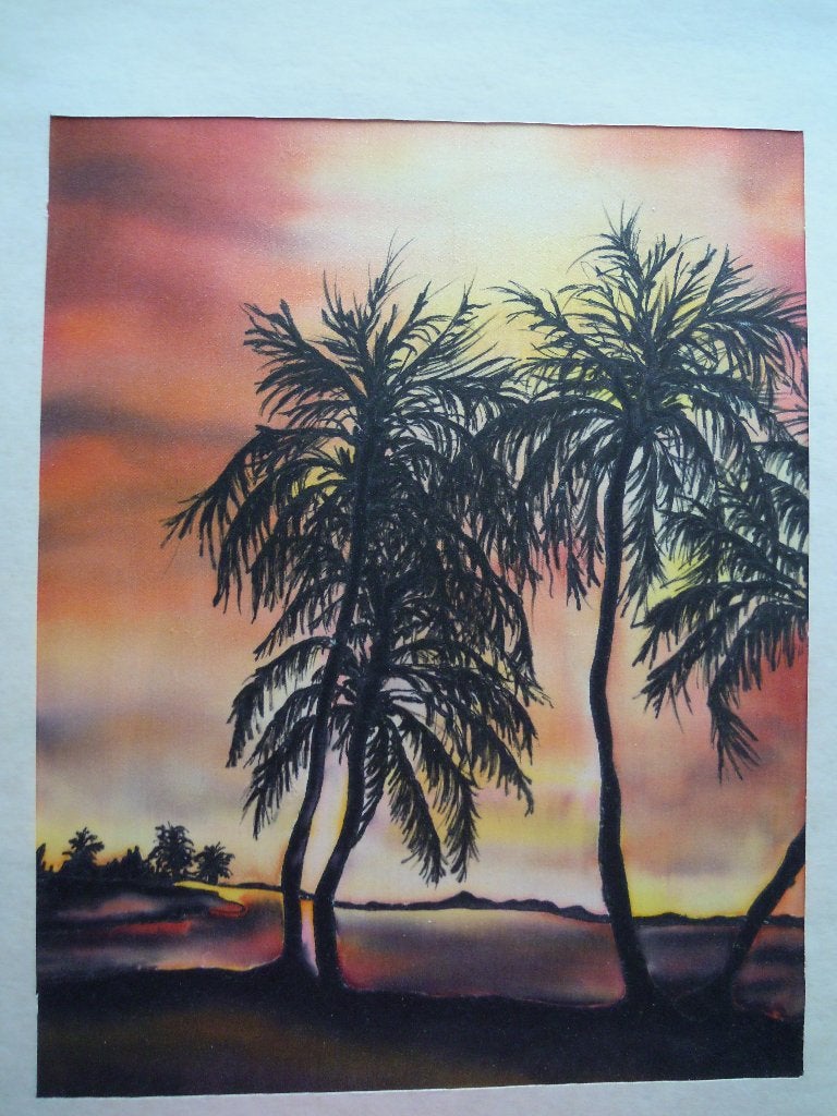 hand geschilderd op zijde, Antiquités & Art, Art | Dessins & Photographie, Enlèvement, Dessin, Aquarelle, Signé
