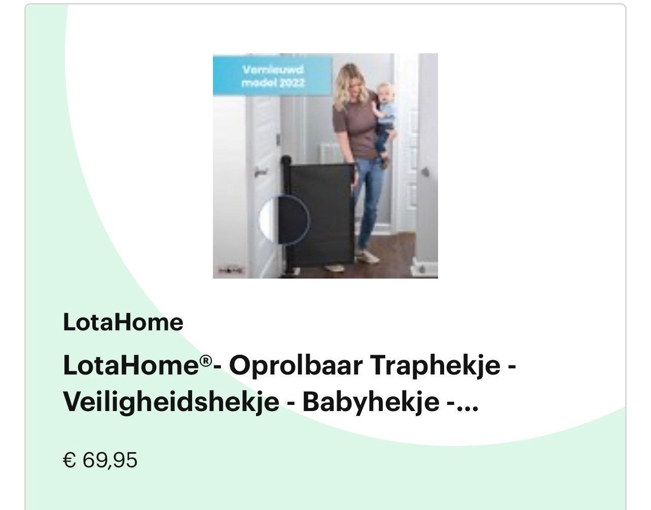 Hekje trap/deur uitschuifbaar, Kinderen en Baby's, Traphekjes, Ophalen, Zo goed als nieuw, Oprolhekje