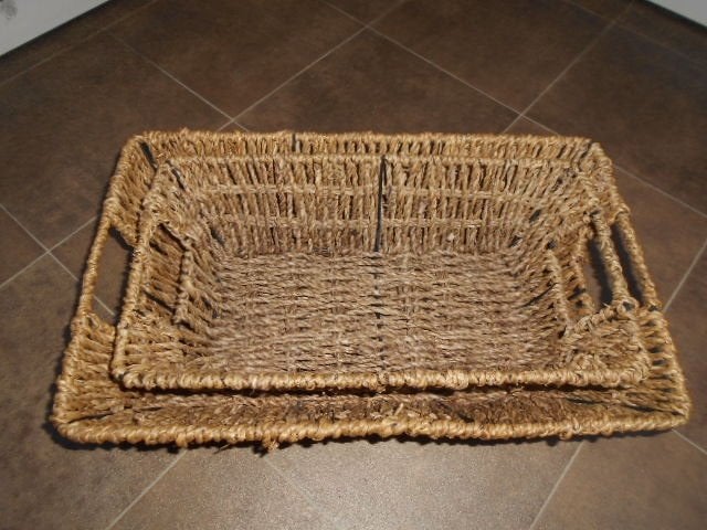 Set van 2 rieten manden, Mand, Ophalen of Verzenden, Zo goed als nieuw, Riet
