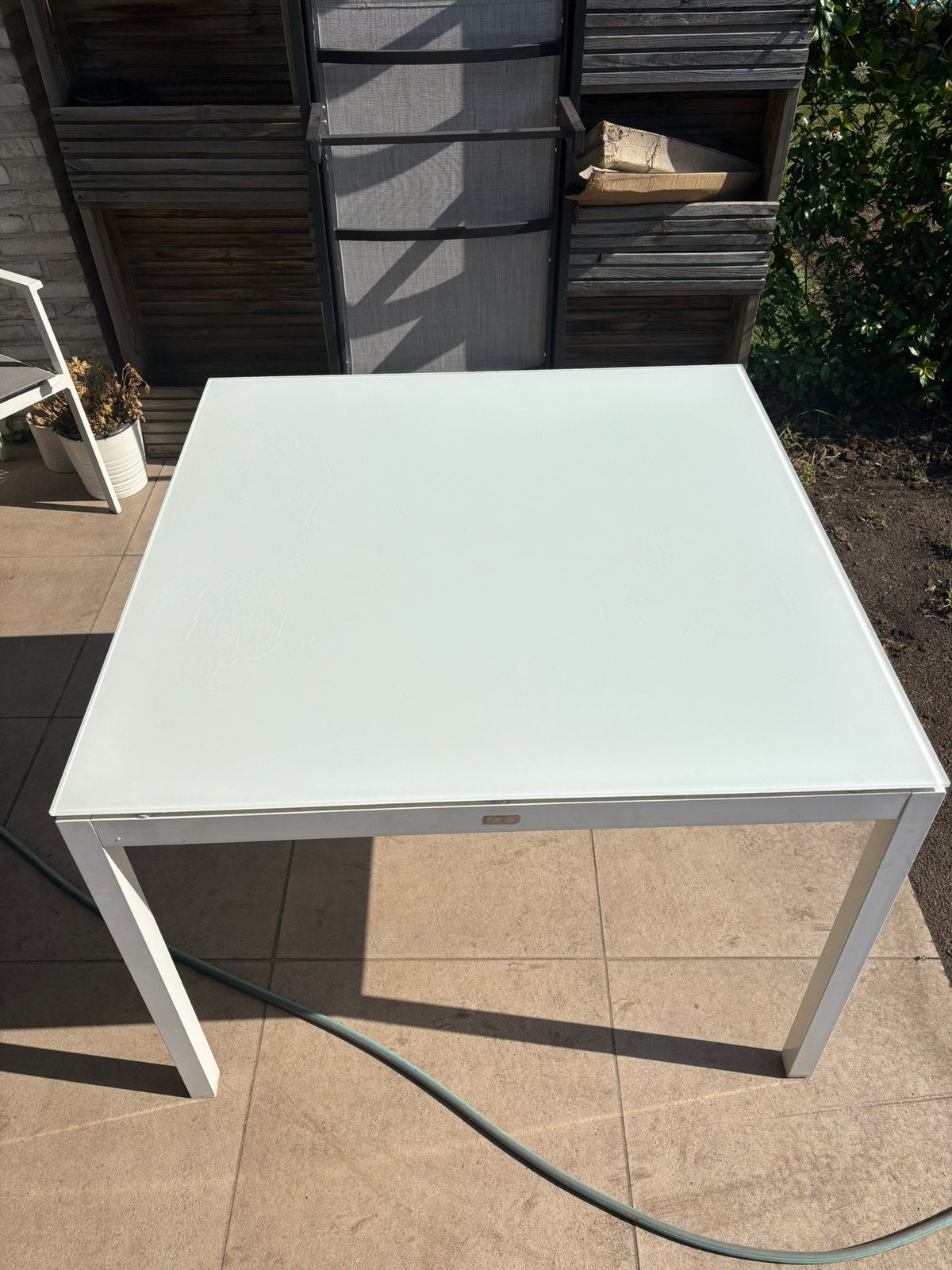Buitentafel 100x100, Tuin en Terras, Ophalen, Zo goed als nieuw, Vierkant